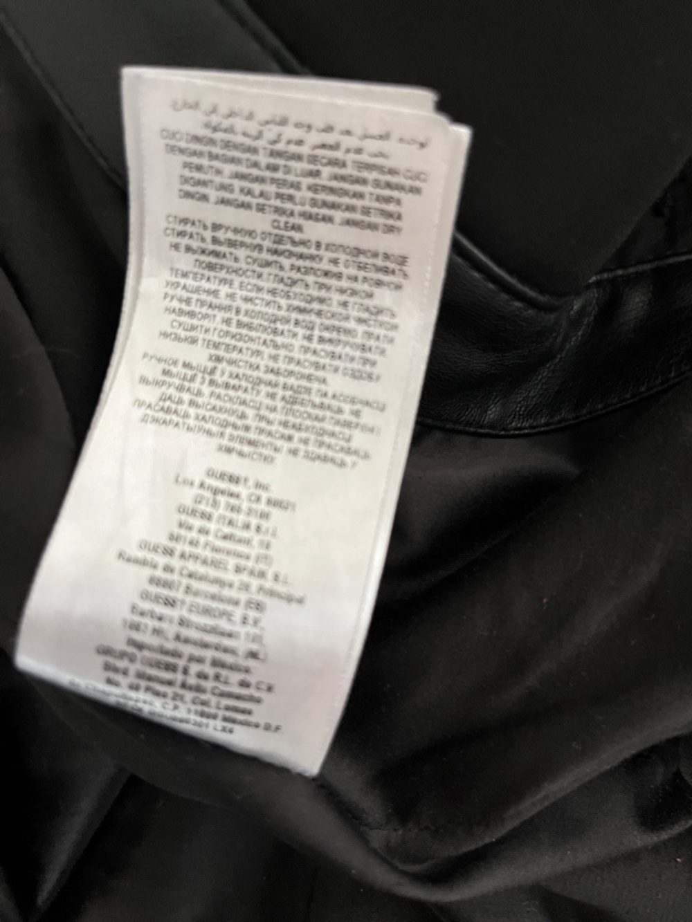 😃Guess Black Open-Front PLeather-Sleeve Draped Jacket - Picture 13 of 13